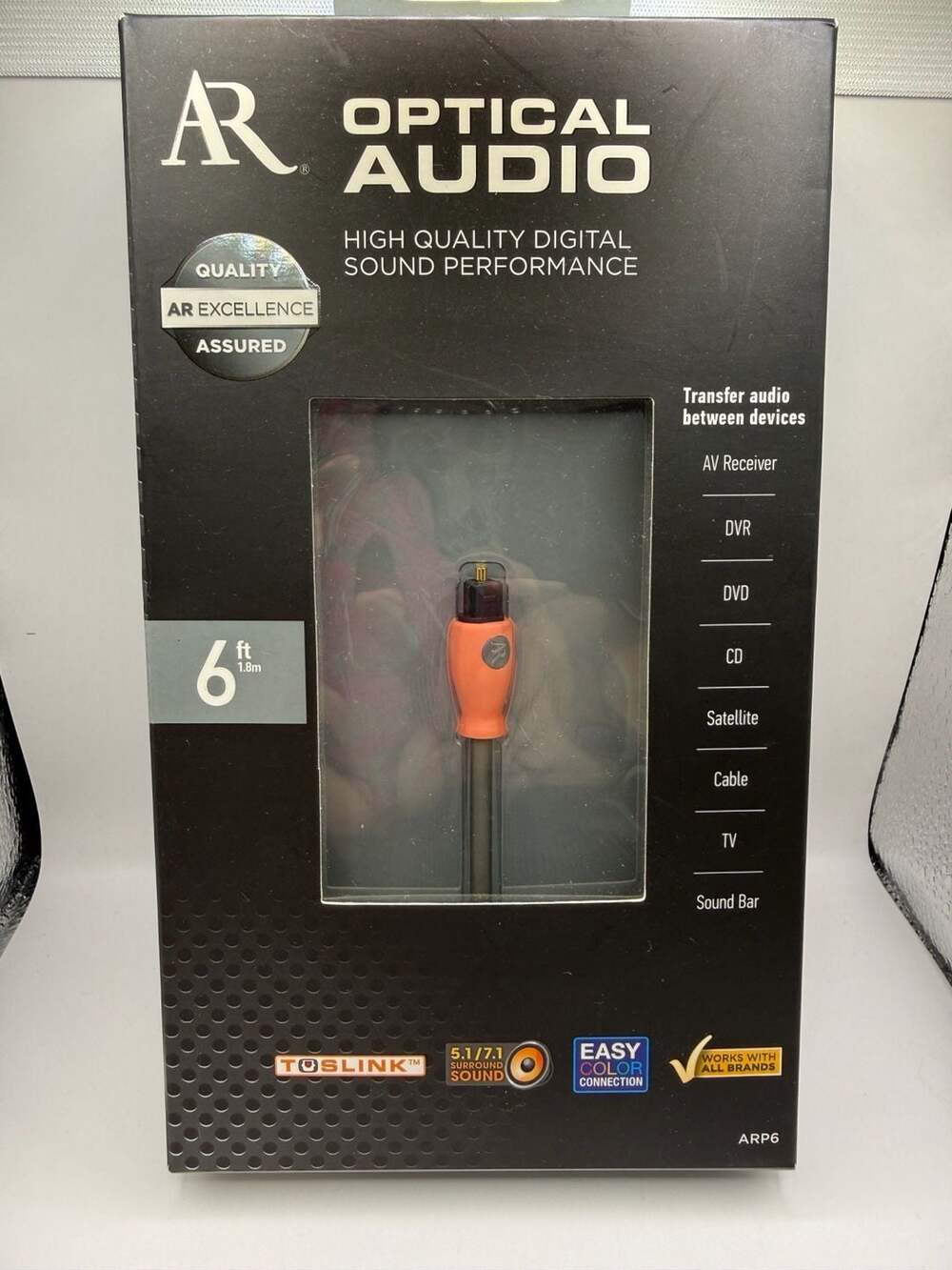 Acoustic Research ARP6 6ft Optical Audio Digital Cable
